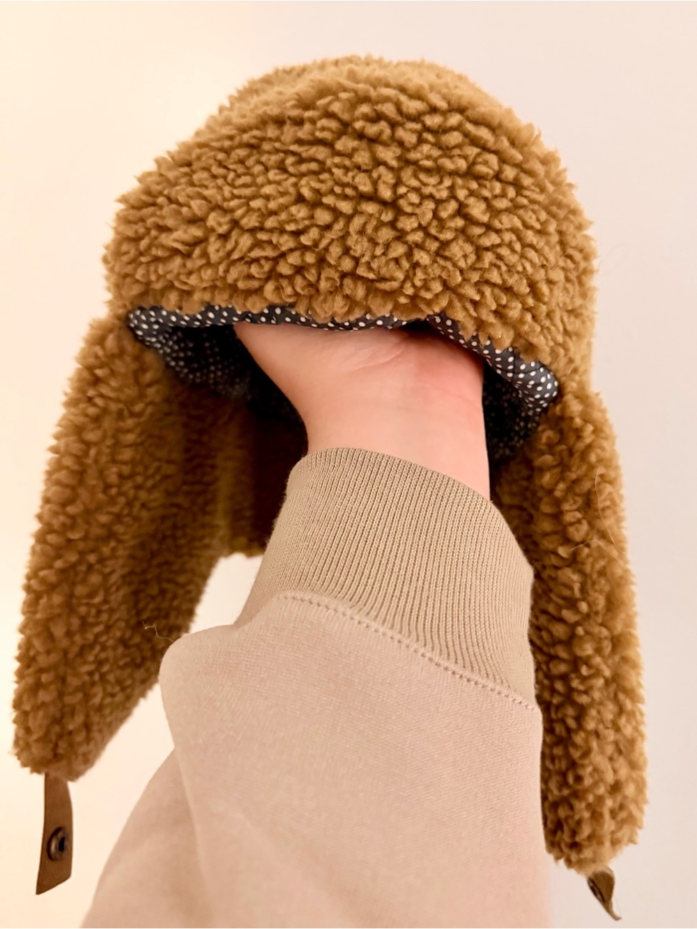 Eddie Bauer x The Great Winter Fleece Trapper Hat in Camel